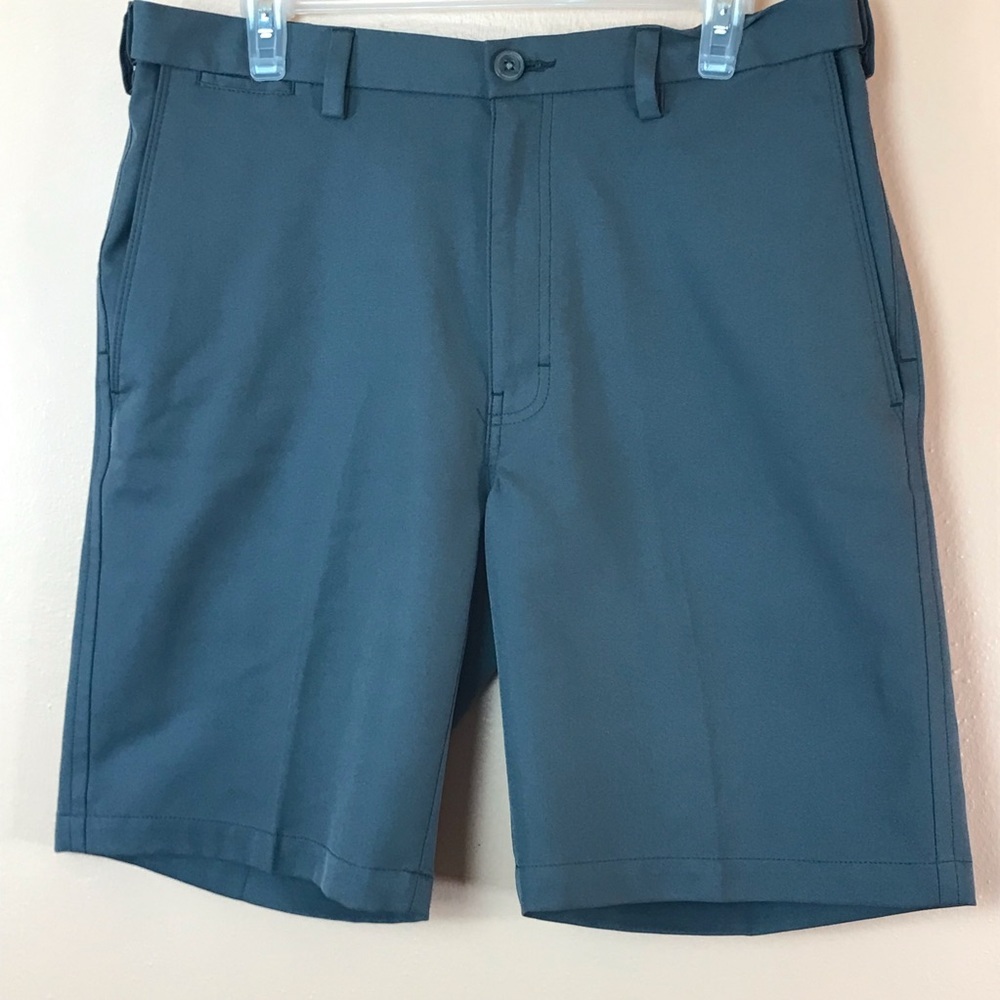 Haggar Cool 18 Pro Quick Dry Gray Expandable Waist Golf Shorts Men 34